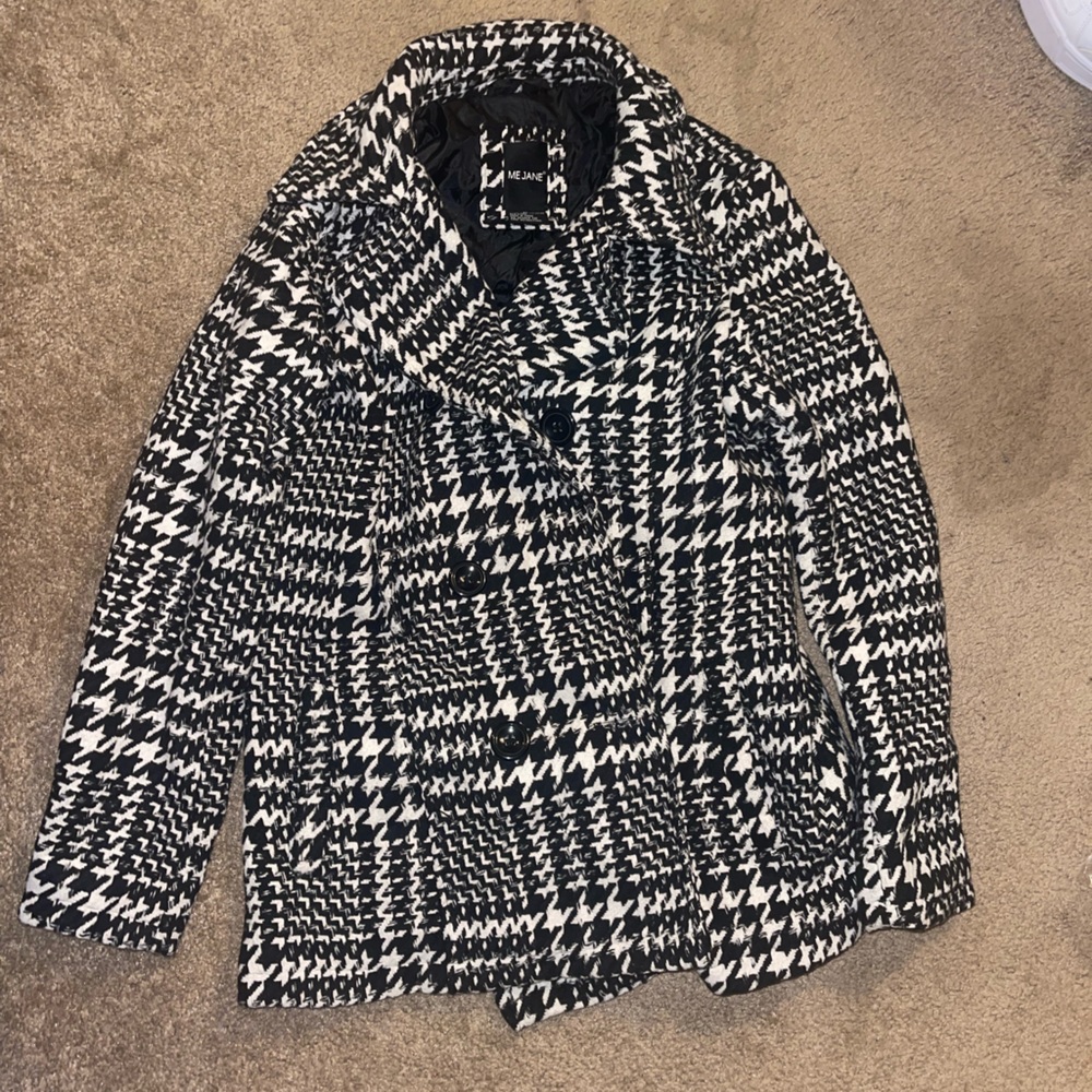 Mejane Black and White Peacoat
